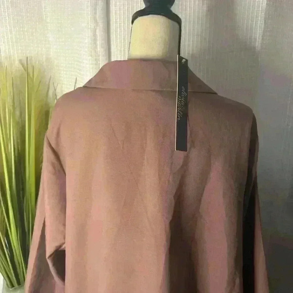 NWT Olivia & Martin Womens 3X Rust Color Lightweight 3/4 Sleeve Blazer style top - Picture 7 of 12